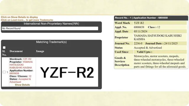 雅马哈YZF-R2商标曝光!小排量仿赛市场要变天?摩托车圈炸锅了 第1张 雅马哈YZF-R2商标曝光!小排量仿赛市场要变天?摩托车圈炸锅了 第1张