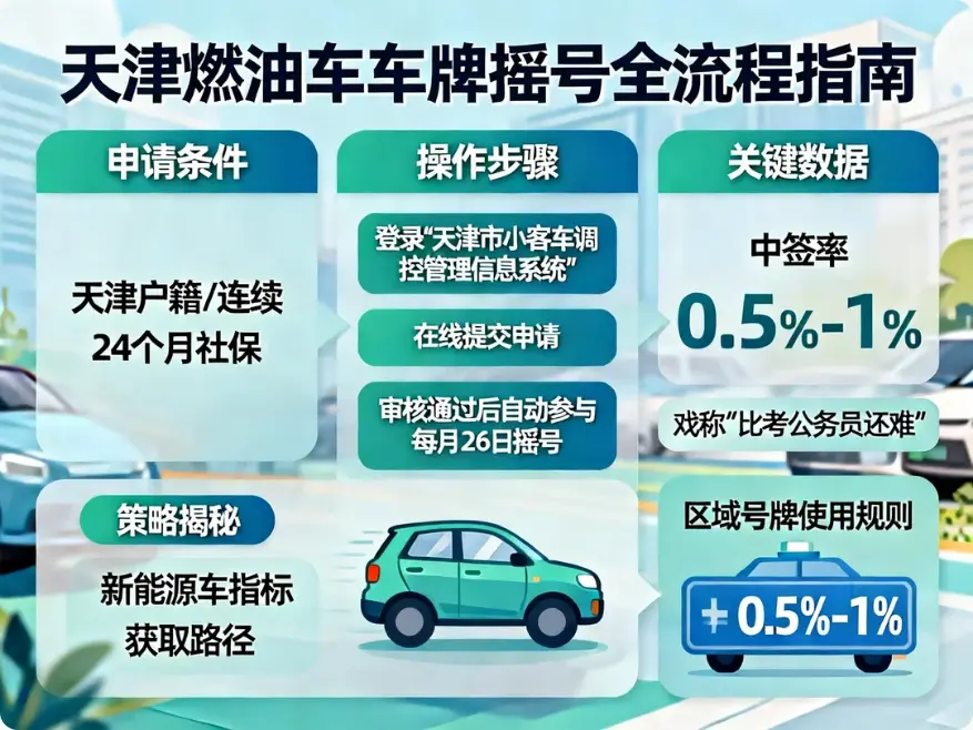 天津车牌摇号全攻略：从资格申请到中签拿牌的完整指南（2025年最新版）