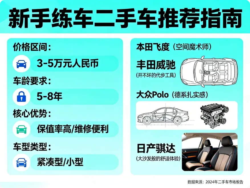 拿了驾照不敢开？新手练手二手车全攻略：这几款车皮实耐造，刮了也不心疼！