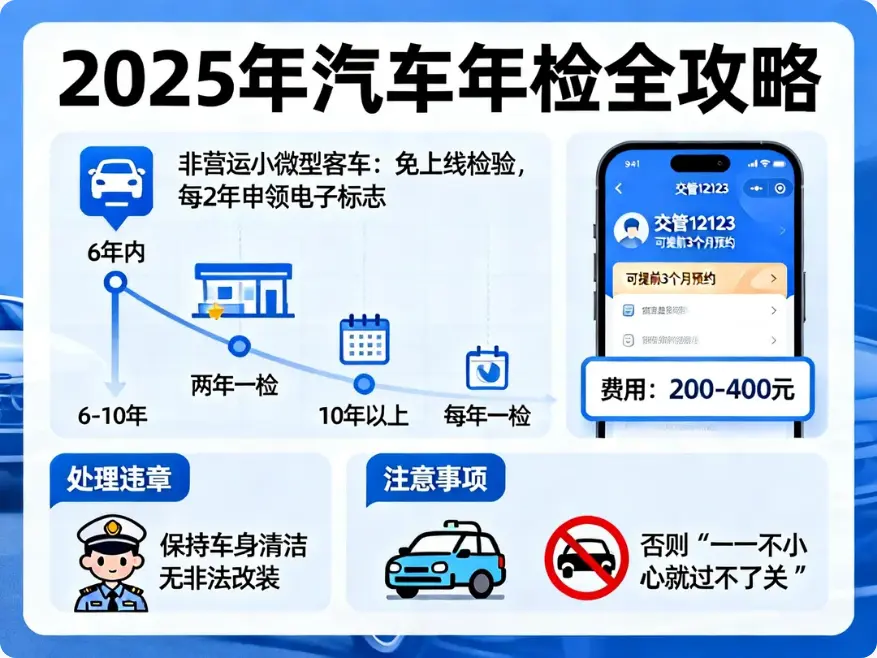 2025年中国汽车年检全攻略：最新流程、费用及注意事项详解