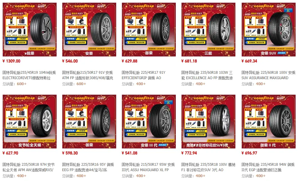 固特异轮胎价格多少?2026年最新报价表与热门型号全解析 第2张 固特异轮胎价格多少?2026年最新报价表与热门型号全解析 第2张
