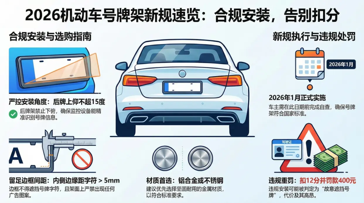 2026新交规车牌框详解：安装规范、尺寸要求与合规指南