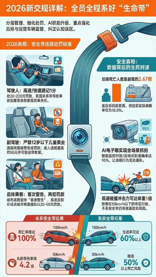 2026新交规安全带全解析：从处罚标准到生命防护的深度解读 第1张