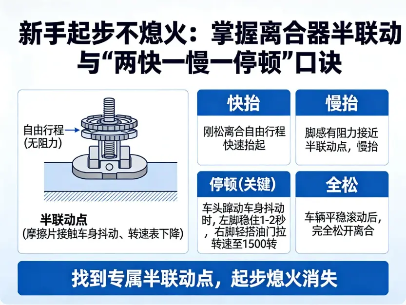 手动挡怎么开好？超详细老司机实操指南，半联动与降档补油让你告别顿挫 第1张