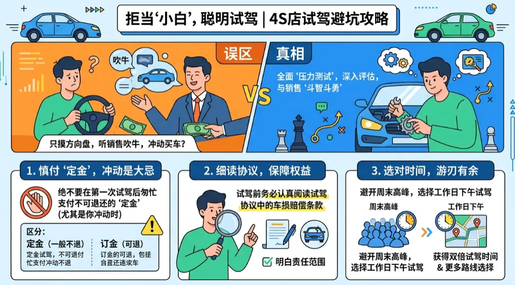 ​4S店预约试驾全流程攻略：超详细避坑与防套路指南，买车前必看