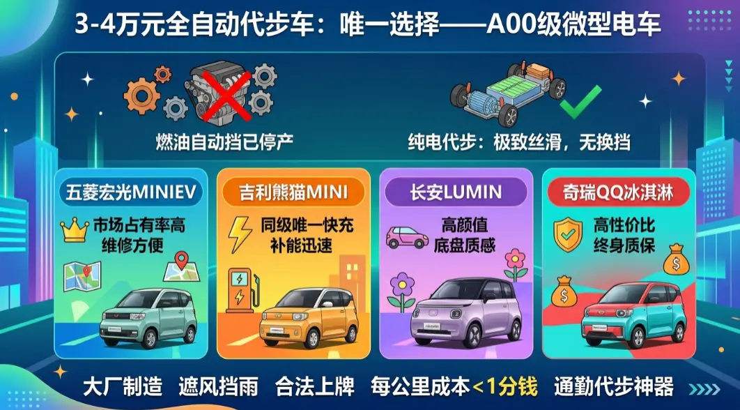 3万一4万自动挡新车怎么选？2025超详细高性价比微型代步车避坑指南与真香车型推荐