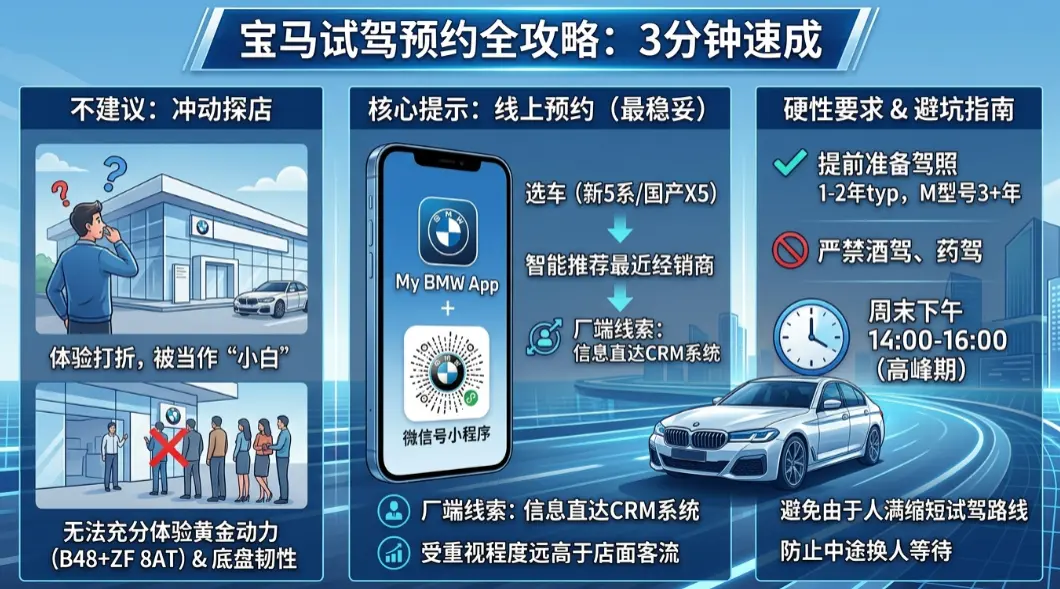 宝马预约试驾超详细实操指南：从App申请到深度试驾避坑，带你一次看透德系操控真相