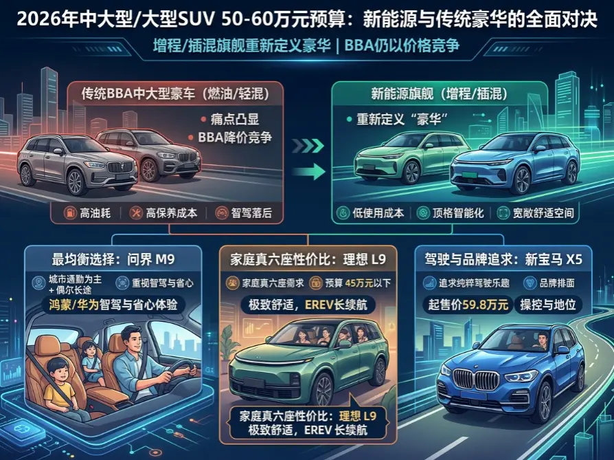50万到60万买什么SUV车好？2026最新5款实测对比，一次选对不踩雷
