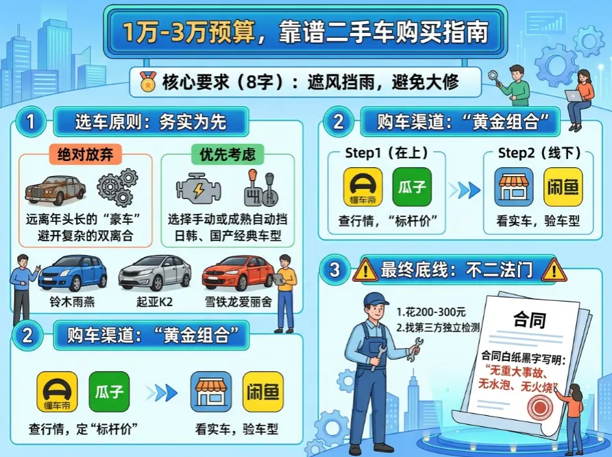 本地二手车1-3万捡漏指南：主流APP渠道优劣横评与一次成功的选购干货