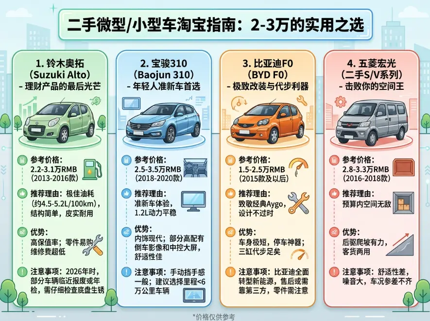 2-3万元微型燃油小汽车购买指南：2026年，情怀还是务实？ 第1张