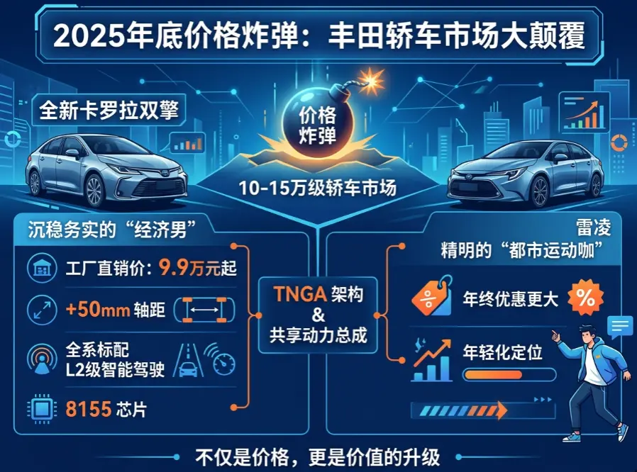 丰田10万-15万轿车选购指南：卡罗拉与雷凌，这对