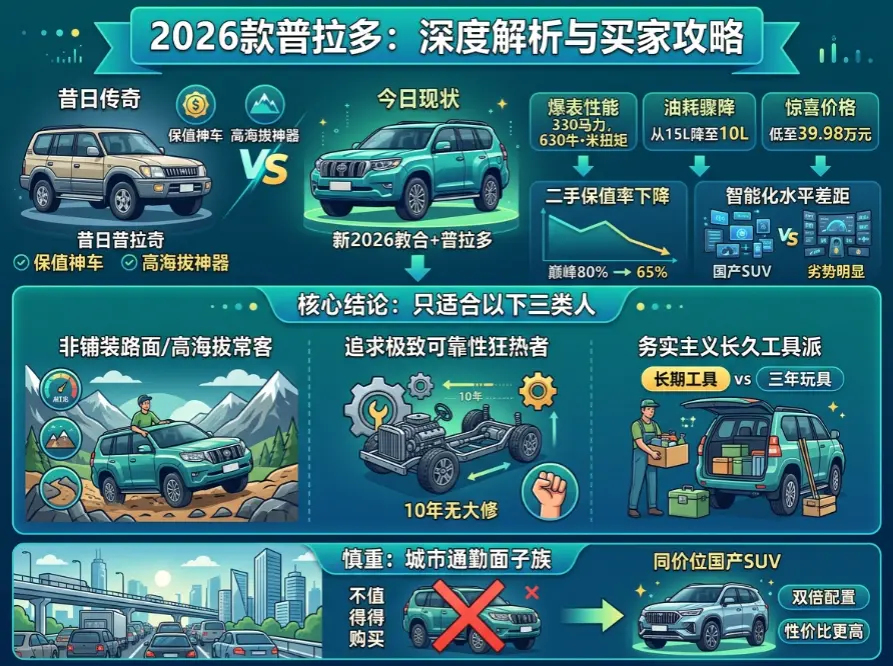 普拉多2026款深度评测：40万级硬派SUV，谁买才值？谁买是冤大头？ 第1张
