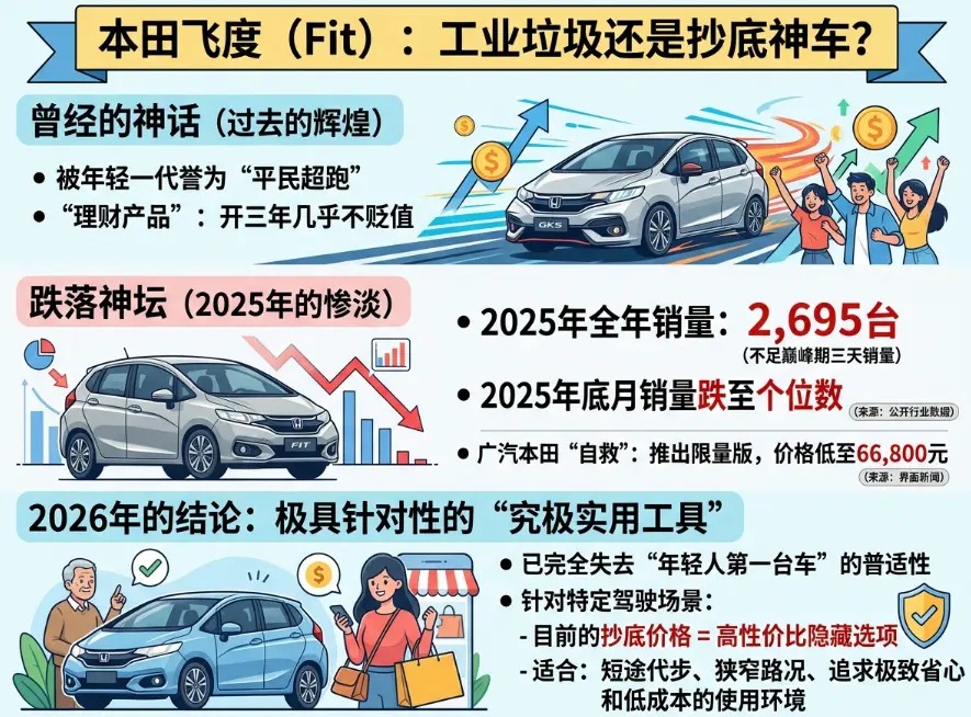 暴跌至6万、月销跌至个位数，2026年的本田飞度还能买吗？