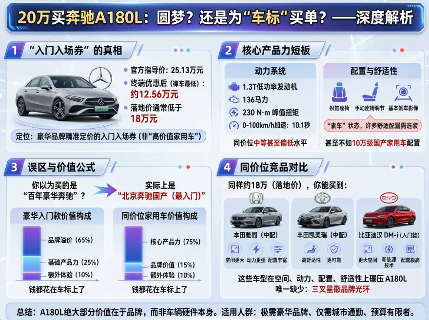 20万落地的奔驰A180，到底是豪华圆梦还是溢价踩坑？ 第1张