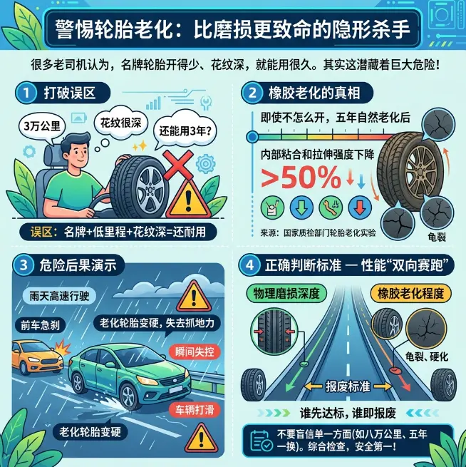 轮胎寿命的残酷真相：别被里程表骗了，看懂这三个信号能保命 第1张