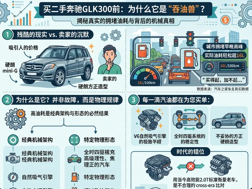 二手车市场的硬汉刺客：揭开奔驰GLK300真实油耗的「吞金」底牌