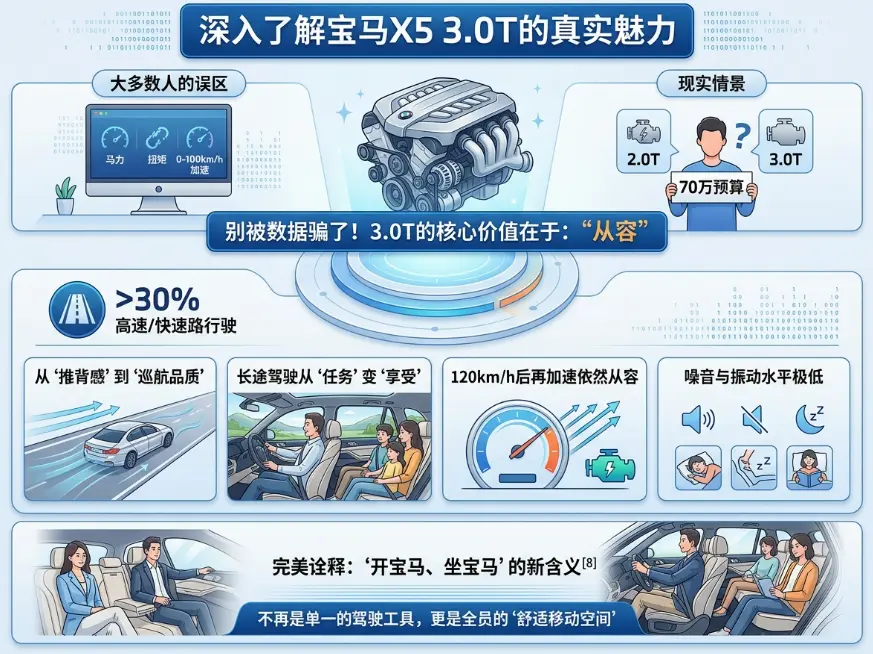 宝马X5 3.0T：被误解的“六缸心脏”，不止于快，更在于“稳”