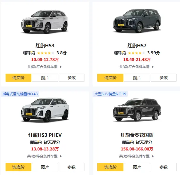 红旗SUV到底多少钱？从14万到150万，同一个品牌为何价差十倍 第2张