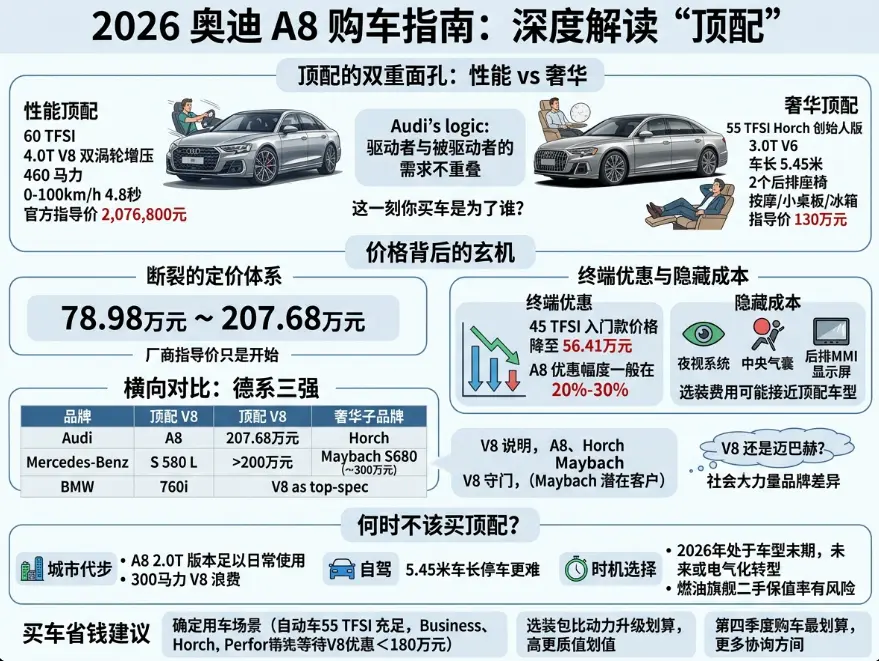 奥迪A8顶配到底多少钱？你可能连