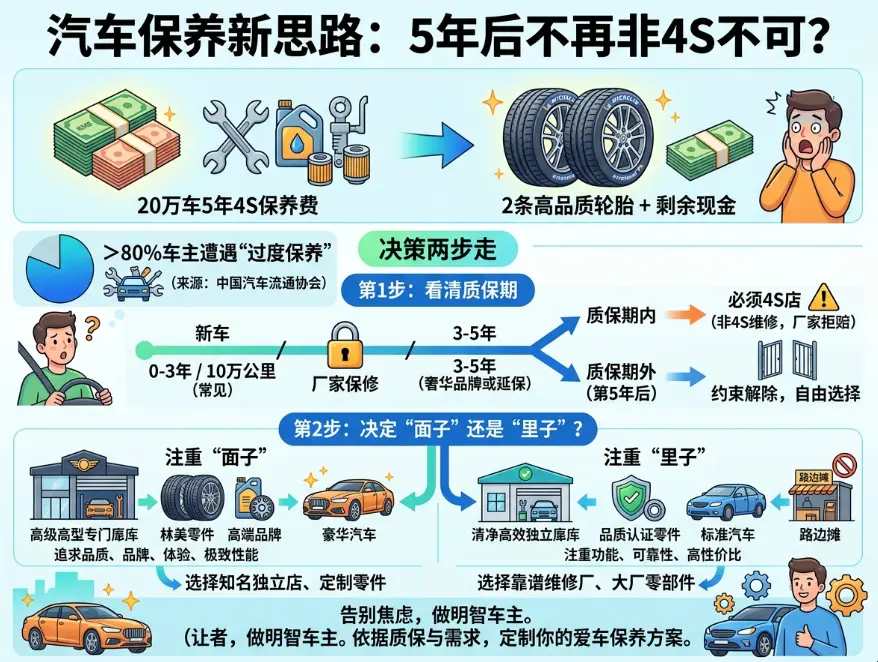 车满五年了，4S店保养是