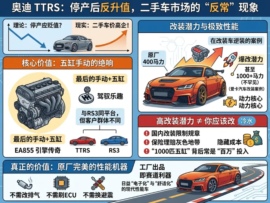 奥迪TTRS：那台被「网红事件」耽误的五缸怪物，到底值不值得你买单？