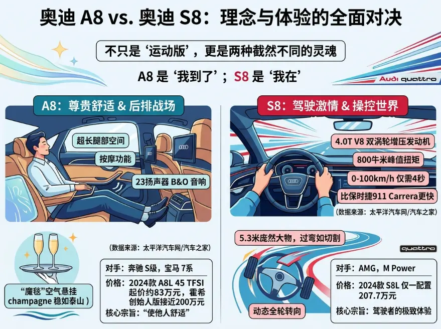奥迪A8 vs S8：同一副躯壳，两种完全不同的灵魂 第1张