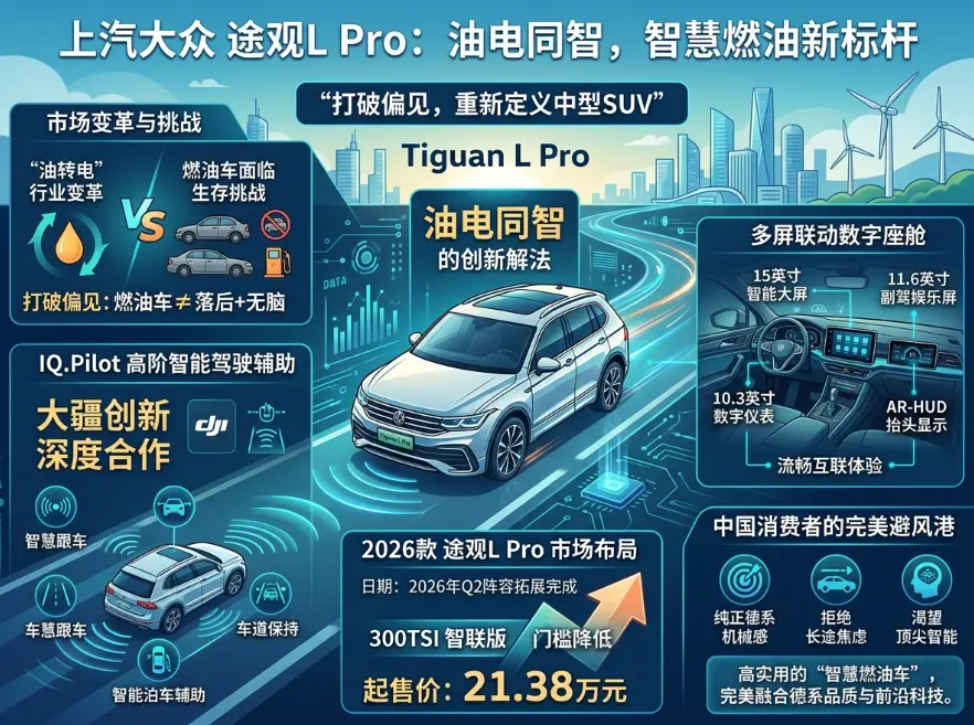 2026款上汽大众途观L Pro:在新能源时代,“最聪明的油车”还能打吗? 第1张 2026款上汽大众途观L Pro:在新能源时代,“最聪明的油车”还能打吗? 第1张