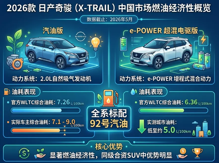 日产奇骏油耗全解析：燃油版与e-POWER混动，谁才是家用SUV的