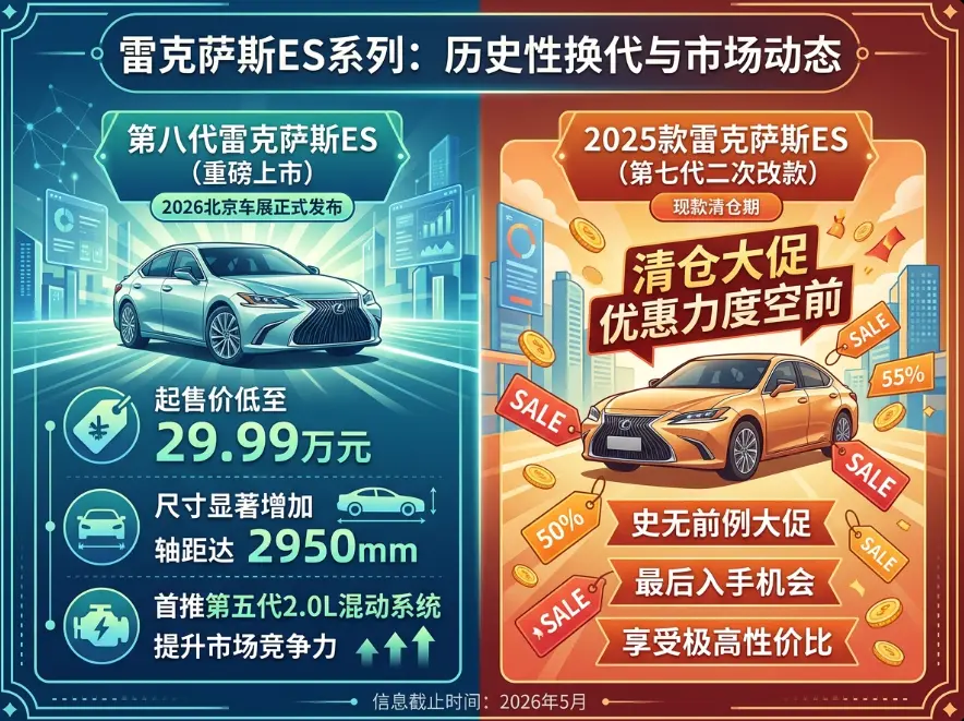 2026款雷克萨斯ES 300h购车全指南：价格走势、换代解析与选购建议 第1张