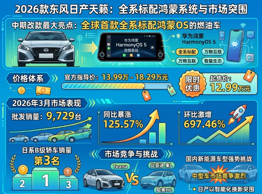 2026款东风日产天籁深度解析：当"移动大沙发"遇上鸿蒙座舱，合资B级车还有没有机会？