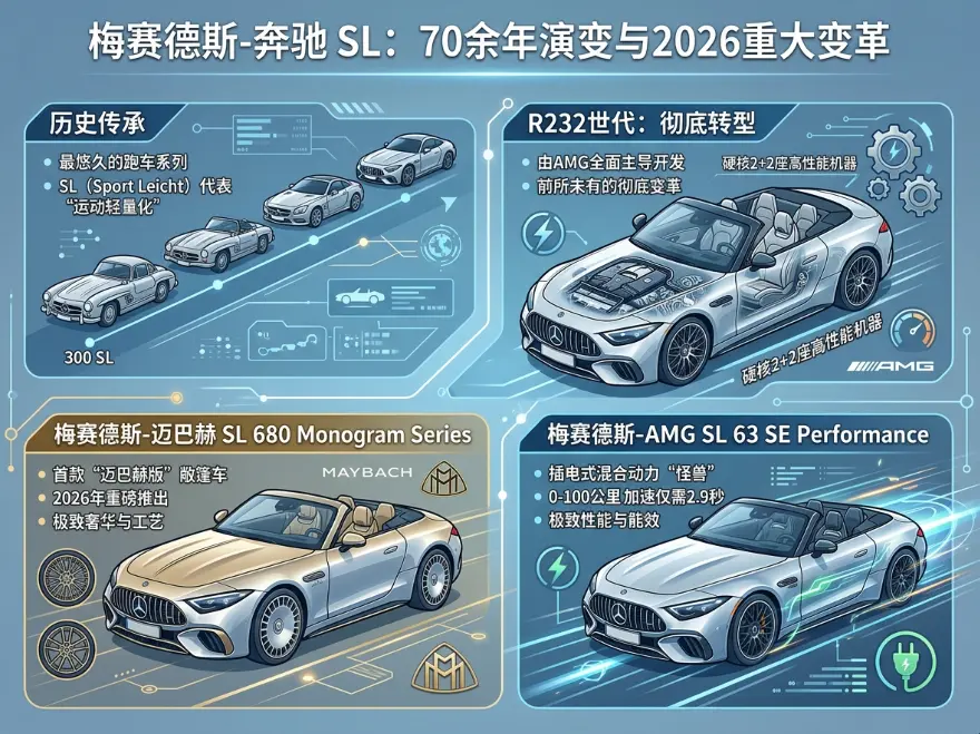 深度解析｜从硬核AMG到极奢迈巴赫，2026款奔驰SL如何诠释“老钱风”跑车图腾？