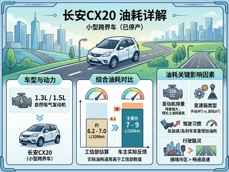 长安CX20油耗深度解析：真实车主数据与省油技巧全指南