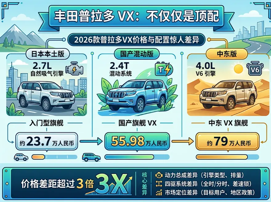 丰田霸道VX深度解析：从23.7万到79万，