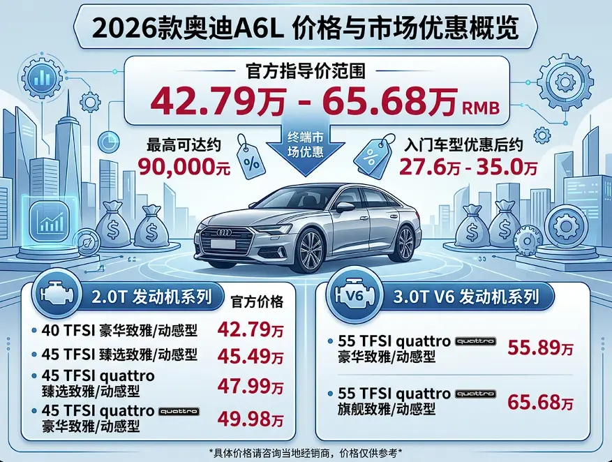 2026款全新奥迪A6L价格和报价整理 第1张