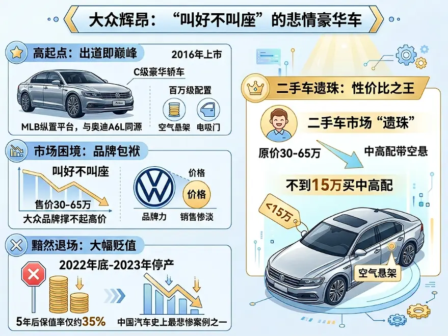 大众辉昂：一款被车标"封印"的德系旗舰，为何终究逃不过停产命运？