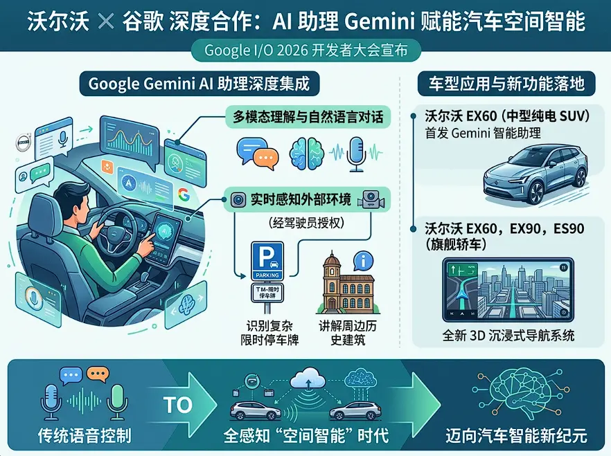 让汽车“长出眼睛”会聊天：沃尔沃联合谷歌 Gemini 开启车载 AI 新纪元