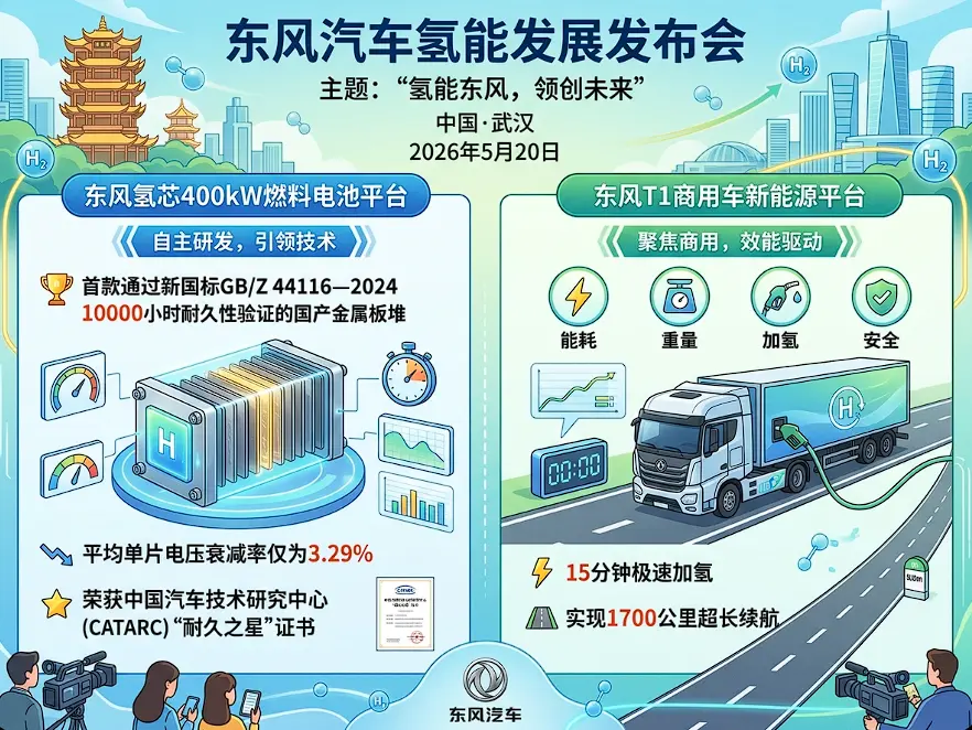 10000小时不“衰”！东风自研400kW氢堆通关新国标，商用车“氢能时代”真的来了吗？