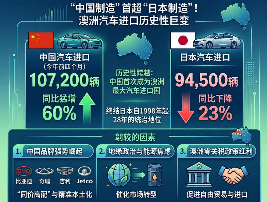 深剖“中升日降”：终结日系车28年霸权，中国制造何以横扫澳大利亚车市？