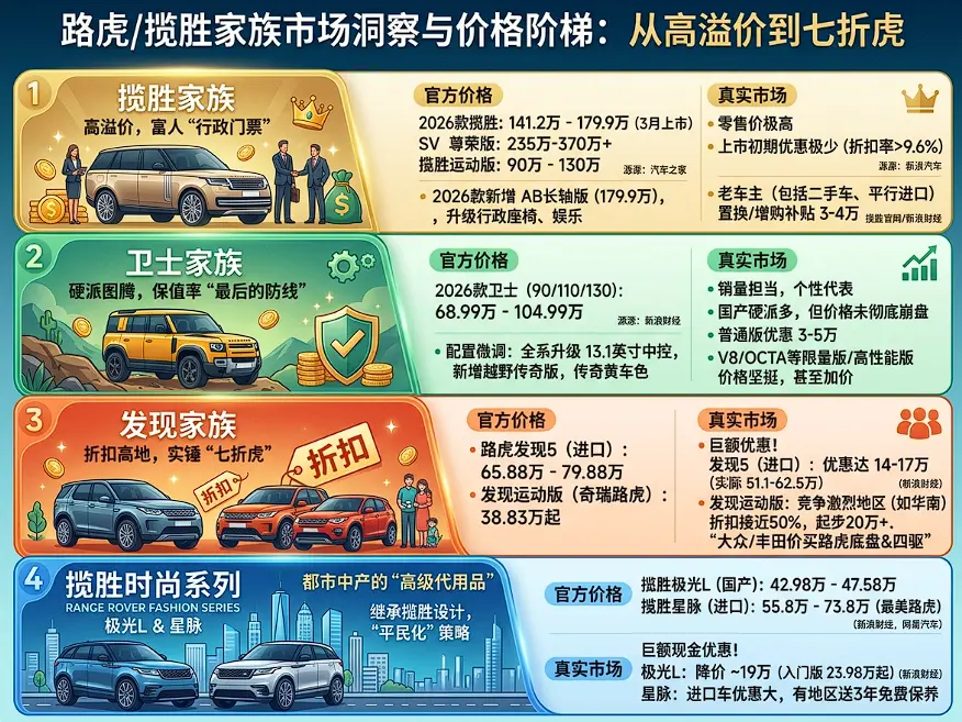 2026路虎报价真相:“保值天花板”与“价格骨折王”并存,买车前必须算清这四笔账 第1张 2026路虎报价真相:“保值天花板”与“价格骨折王”并存,买车前必须算清这四笔账 第1张