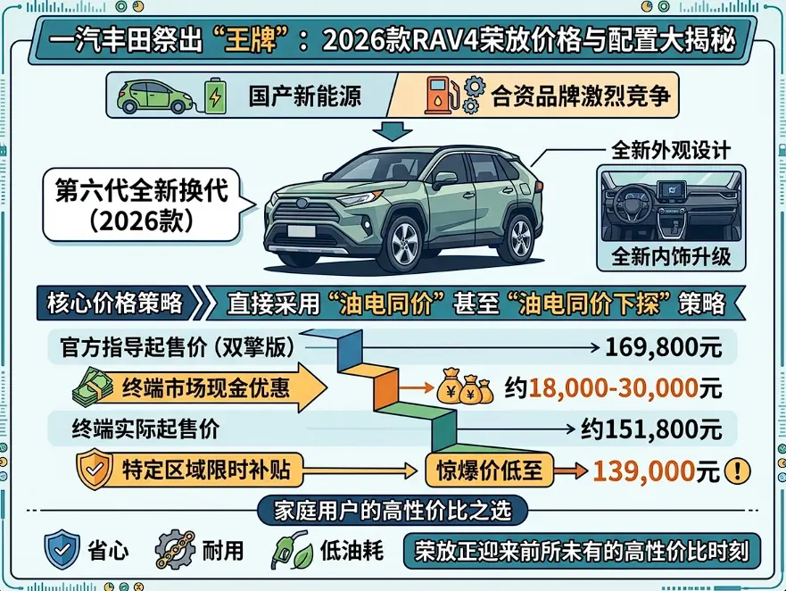 预算15万买SUV绕不开它：2026最新丰田RAV4荣放真实报价与落地价避坑指南