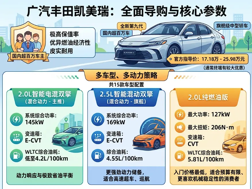 广汽丰田凯美瑞深度解析：在新能源围剿中，合资B级“常青树”如何靠“中国舱”守住基本盘？ 第1张