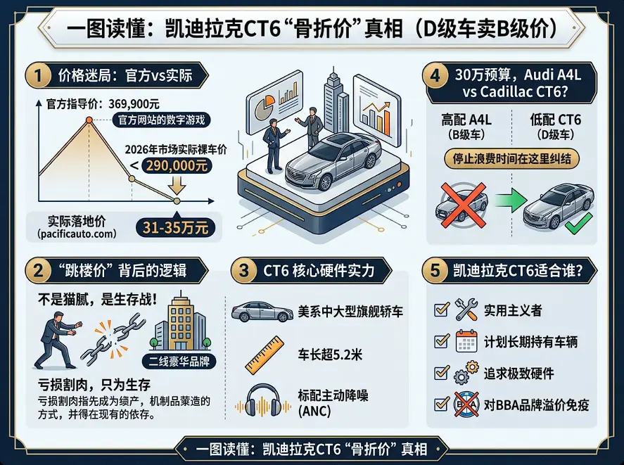 凯迪拉克CT6最新报价拆解：跌破29万的“美系旗舰”，是真香还是陷阱？ 第1张