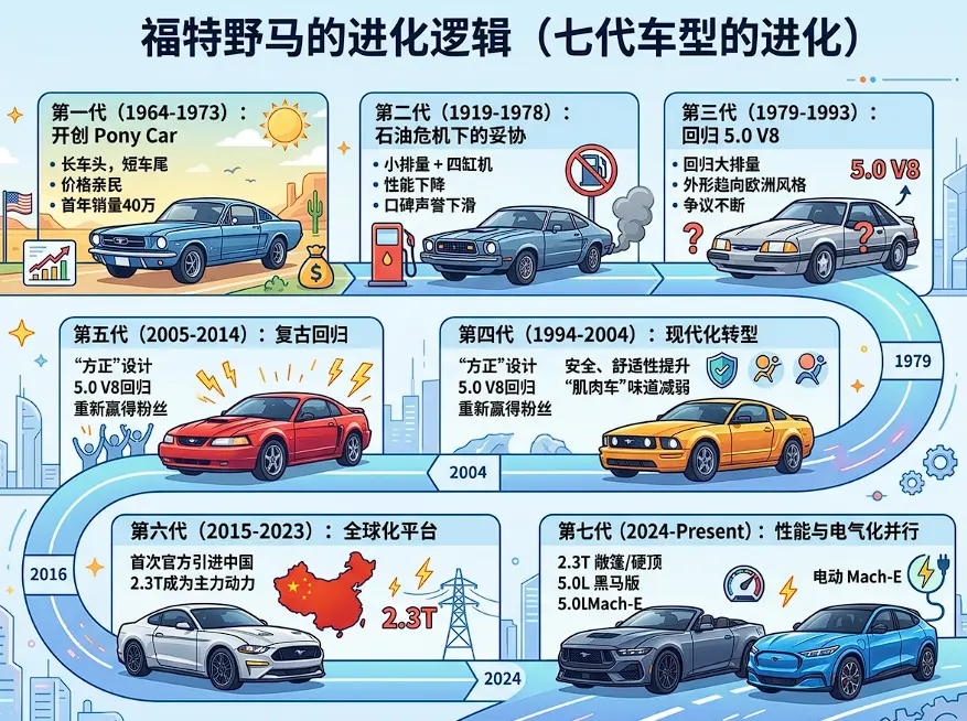 福特野马：一台用60年证明“不是所有跑车都必须贵得离谱”的肌肉车 第1张