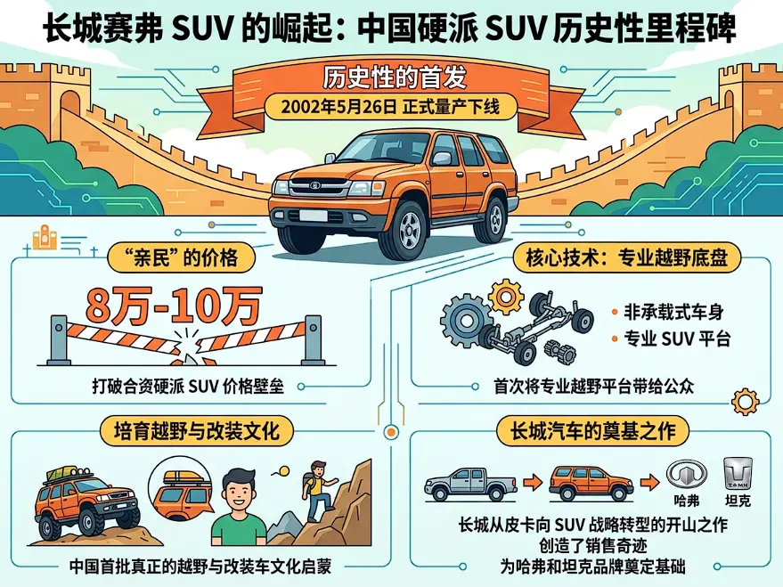 时代的开路者：长城赛弗SUV，如何用“玩得起”的硬派底色，开启中国越野的黄金时代？ 第1张