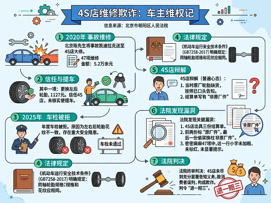 换个1100元的轮胎被判“退一赔三”:这场官司撕开了汽修业的哪些隐秘潜规则? 第1张 换个1100元的轮胎被判“退一赔三”:这场官司撕开了汽修业的哪些隐秘潜规则? 第1张