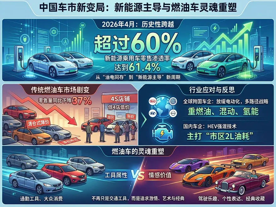 新能源渗透率冲破60%：燃油车集体“骨折”，但它真的被时代抛弃了吗？