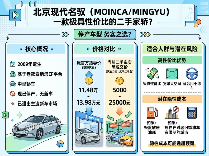 几千块买合资中型车?北京现代名驭最新报价与高性价比淘车指南 第1张 几千块买合资中型车?北京现代名驭最新报价与高性价比淘车指南 第1张