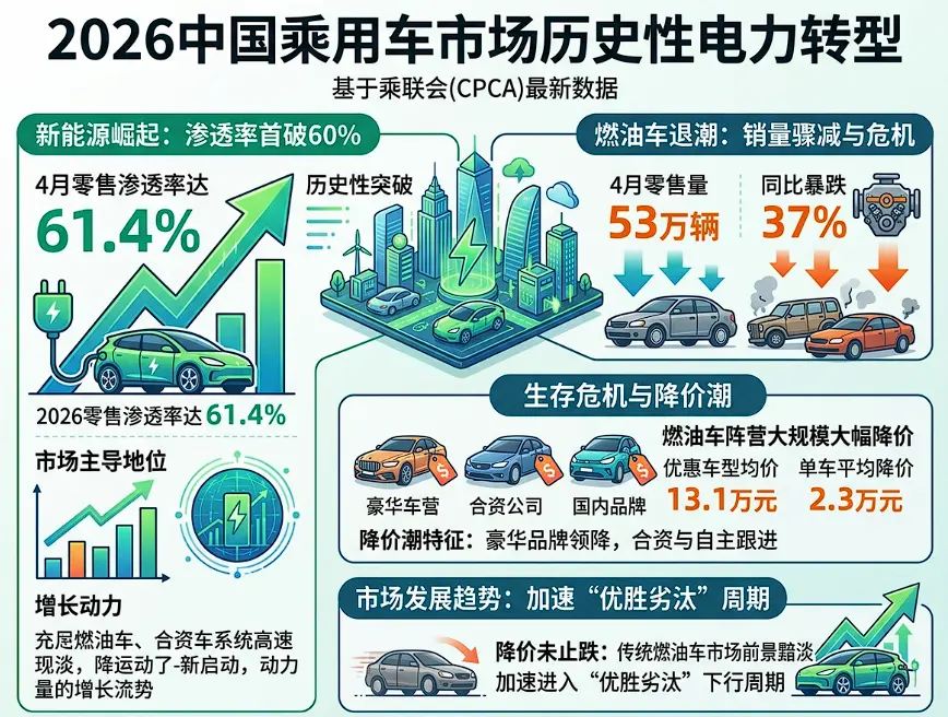 “骨折”甩卖也难挽颓势：销量大跌37%背后，燃油车正加速步入“渐进式淘汰”周期