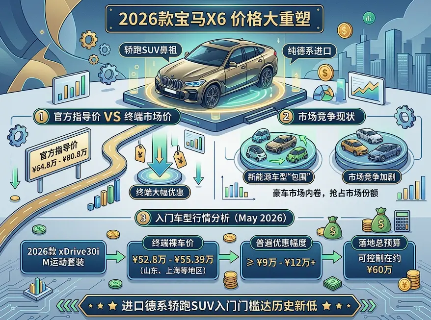 宝马x6最低报价_全款落地预算已可以控制在 60万元上下