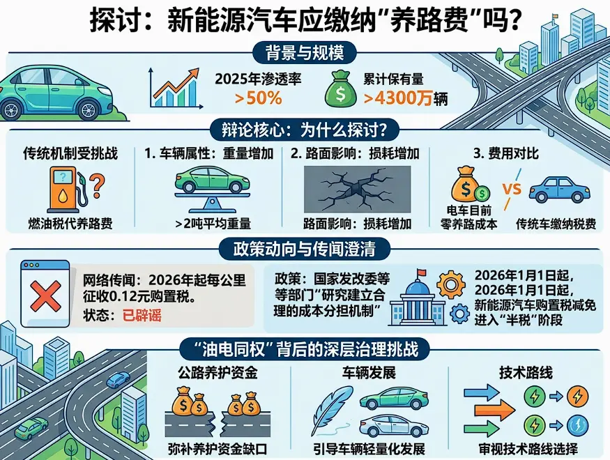 电车是时候交“养路费”了?“油电同权”风暴背后的账本、公平与博弈 第1张 电车是时候交“养路费”了?“油电同权”风暴背后的账本、公平与博弈 第1张